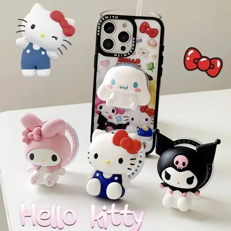 Sanrio MagSafe Magnetischer Handygriff-Ständer mit faltbarem kabellosem Ladehalter für iPhone, Hello Kitty Kuromi My Melody, Multicolour - Bild 2