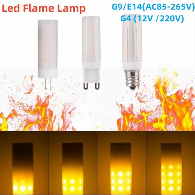 SAGE LU MEI LED Flamme Kerze mit dynamischem Blinkeffekt für Camping und Atmosphäre, G9/E14 2W LED Glühbirne, 85-265V - Bild 1