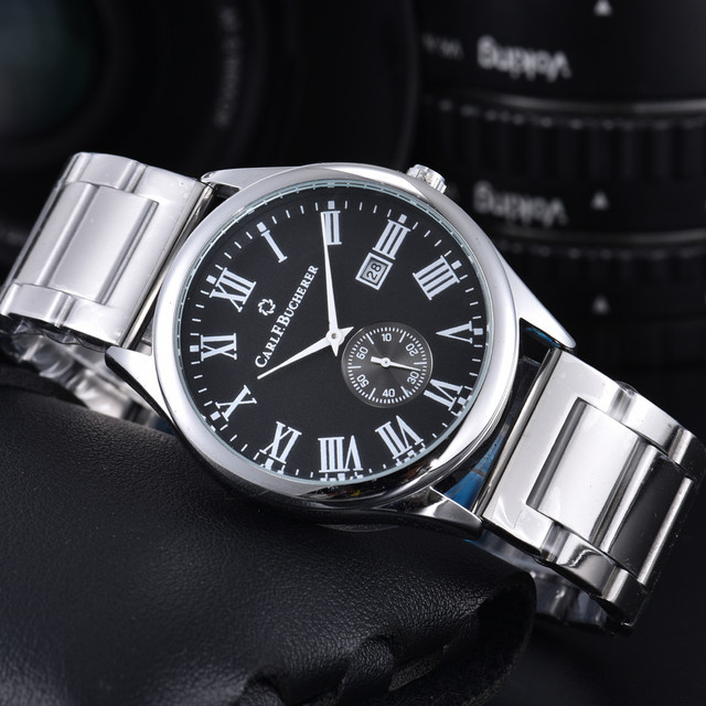 Carl F. Bucherer Armbanduhr, Quarz, Edelstahl, Schwarz, Herren - Bild 1
