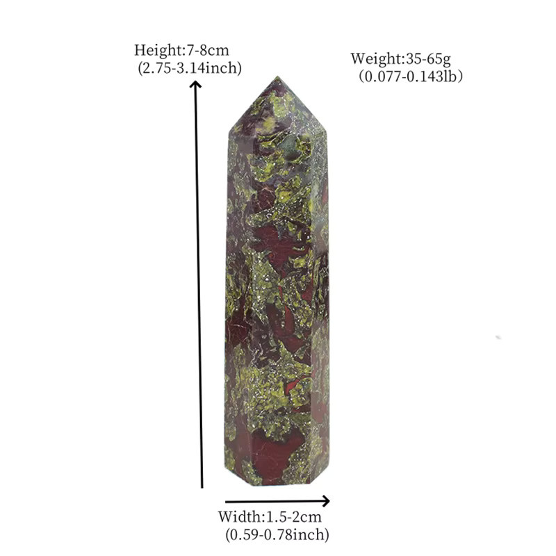 RYCRYSTAL Drachenblutstein Kristallspitze als sechseckiger Obelisk in Mehrfarbig, Höhe: 8 cm - Bild 4