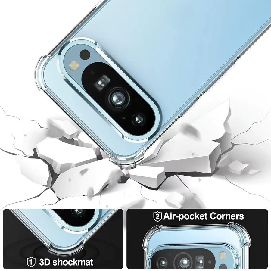 Stoßfeste Silikon-Schutzhülle für Google Pixel 10 9 8 7 6 Pro XL 9A 8A 7A 6a in Transparent mit Airbag-Stoßstangen-Schutz - Bild 5