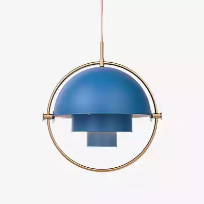 Gubi Multi-Lite Pendelleuchte Messing und Hellblau Durchmesser: 32 cm - Bild 1