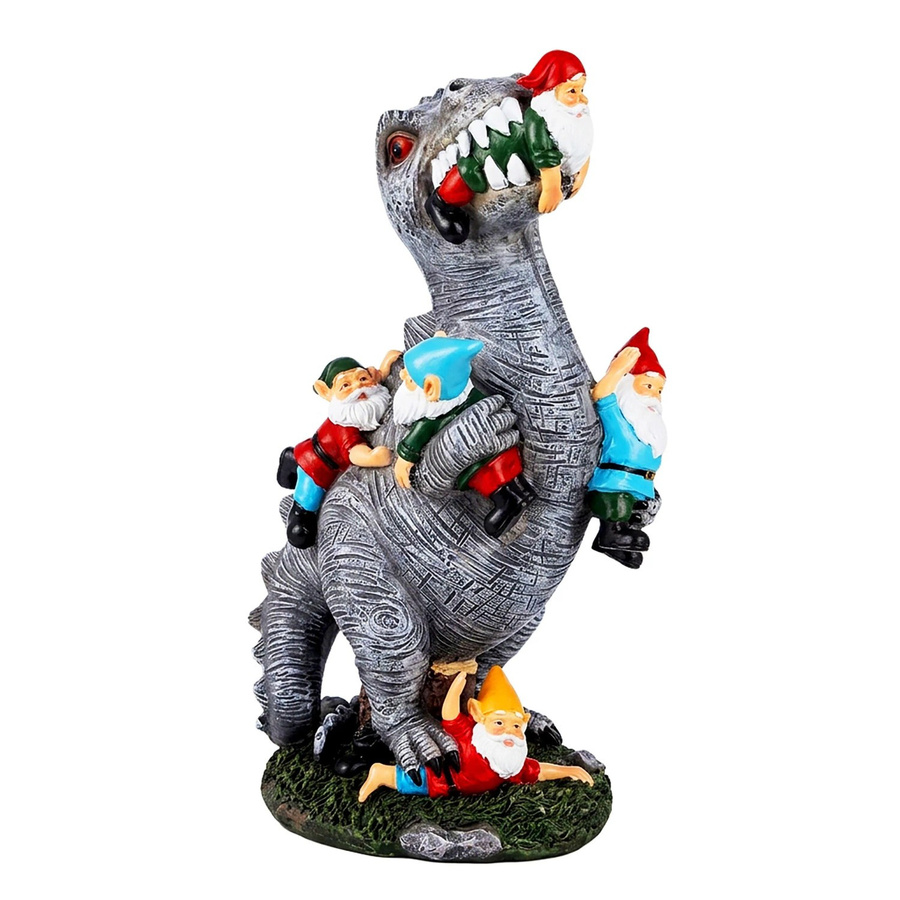 Relaxdays T-Rex Gartenfigur aus Polyresin in Bunt, wetterfest und frostbeständig, H x B x T: 28,5 x 15,5 x 9 cm - Bild 2