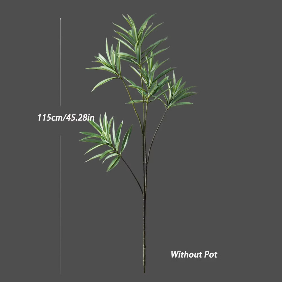 Künstlicher Olivenzweig von Kmitang in Grün, tropische Dracaena-Pflanze aus Kunststoff für deine Heim- und Gartendekoration, Höhe: 70 cm bis 115 cm - Bild 2