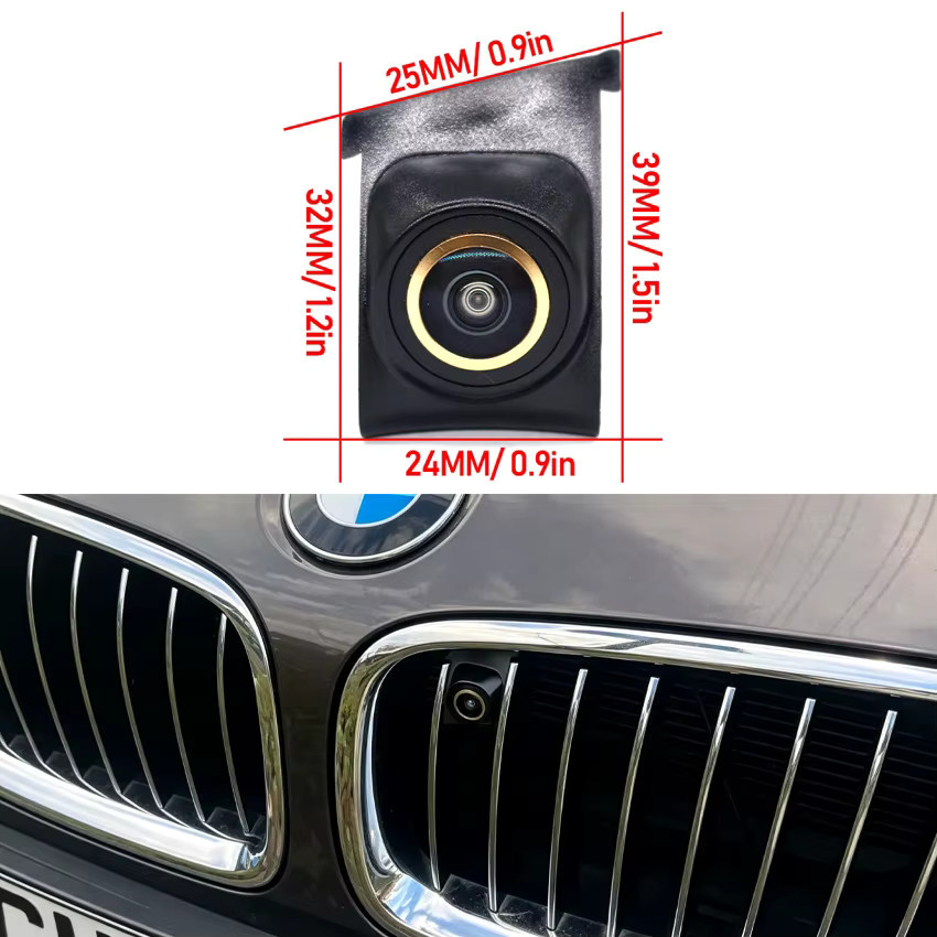 HESHECAM Auto-Frontkamera mit eingebautem Logo für BMW 3er Serie E90 E91 E92 E93 F30 F31 F34 (2008-2019), Full HD CCD Nachtsicht, Wasserdicht, Schwarz - Bild 2