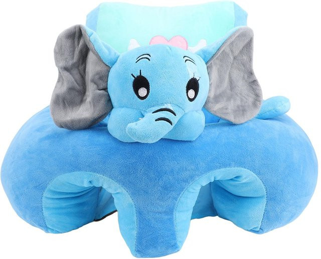 Aimo Babystützsitz Sofa in Tierform als weicher Lern-Sitzstuhl für Babys und Kleinkinder in Grau und Blau - Bild 1