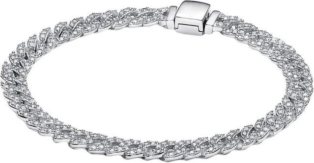 Armband Herzdesign, 925 Silber, Zirkonia, 16cm, Unisex - Bild 1