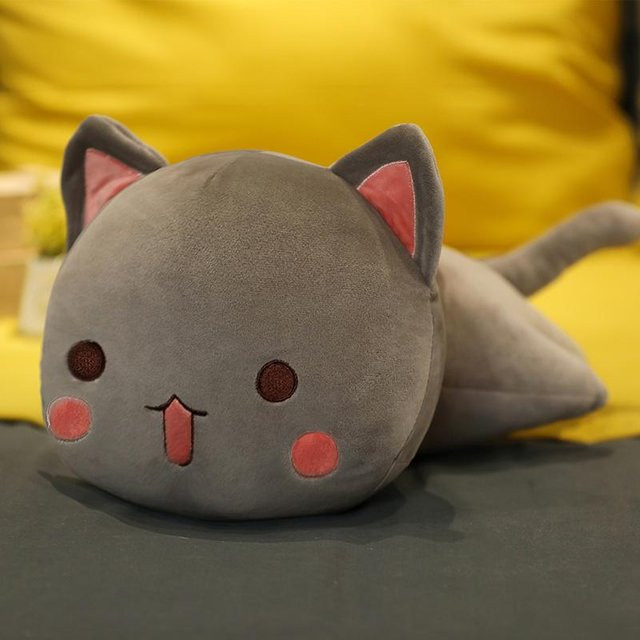 Yiran Health & Beauty Liegende Katzen-Plüschtiere, Stofftiere, 28cm - Bild 1