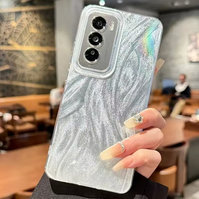 Glänzende Laser-Handyhülle für Samsung Galaxy S24 S23 S22 Ultra und A-Serie in Transparent/Silber - Bild 1
