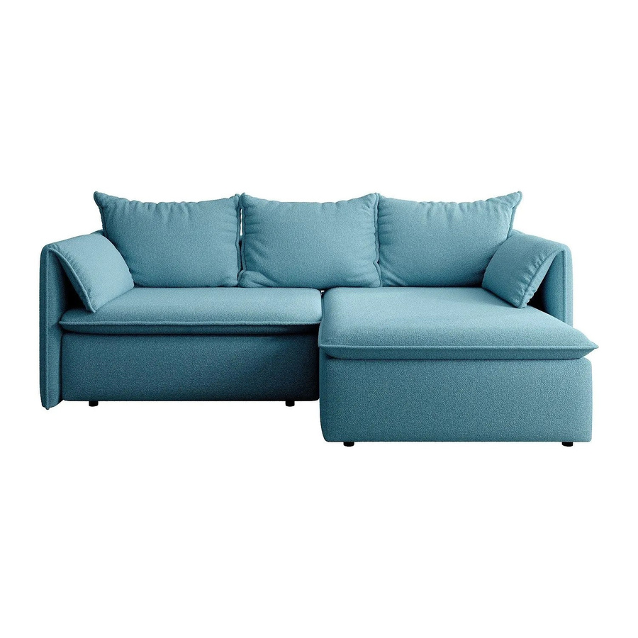 Vente-unique Schlafsofa Teodora in Blau mit L-Form und Schlaffunktion, Breite: 230 cm - Bild 2