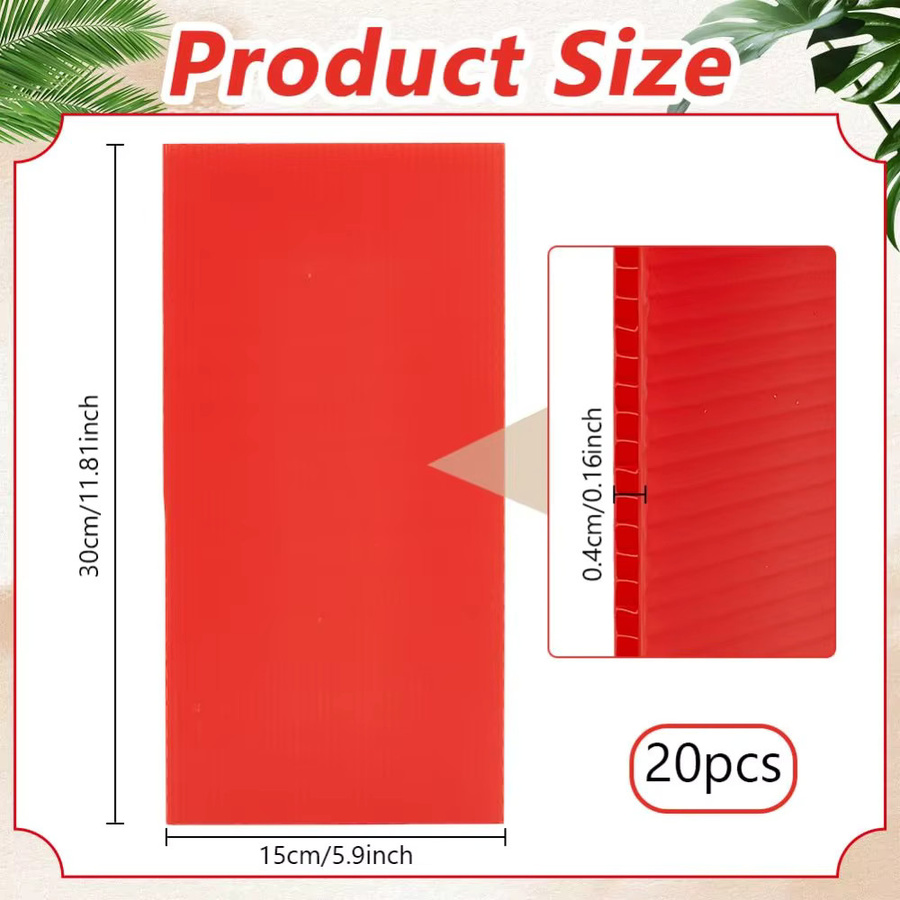 20 Stück gewellte Kunststoffplatten in Rot, Dicke: 4 mm, B/H: 15 x 30 cm - Bild 2