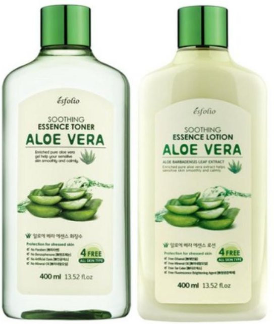 K-WONDER LAND Aloe Vera Essence Toner & Lotion Set, 800 ml, Unisex - Bild 1