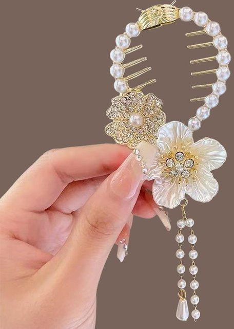 Haarspange dresstakeit, Quasten, Strass, Perle, Blume, Damen, Mädchen - Bild 1