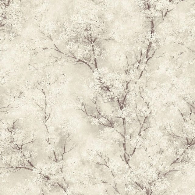 Profhome Blumen Tapete Floral in Creme Grau Weiß, Non-Woven, 0,53 m x 10,05 m - Bild 1