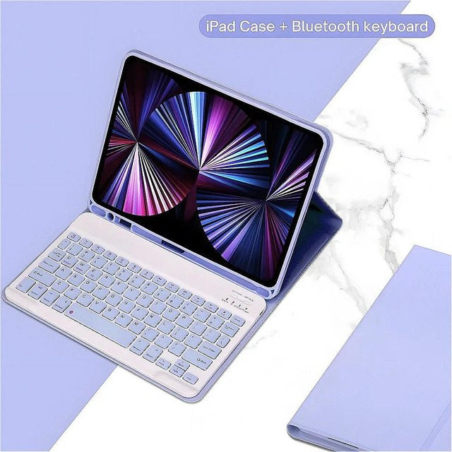 Bluetooth Tastaturhülle für Samsung Galaxy Tab A11 8,7 Zoll SM-X130 SM-X133 SM-X135 in Blau mit deutschem Layout - Bild 1