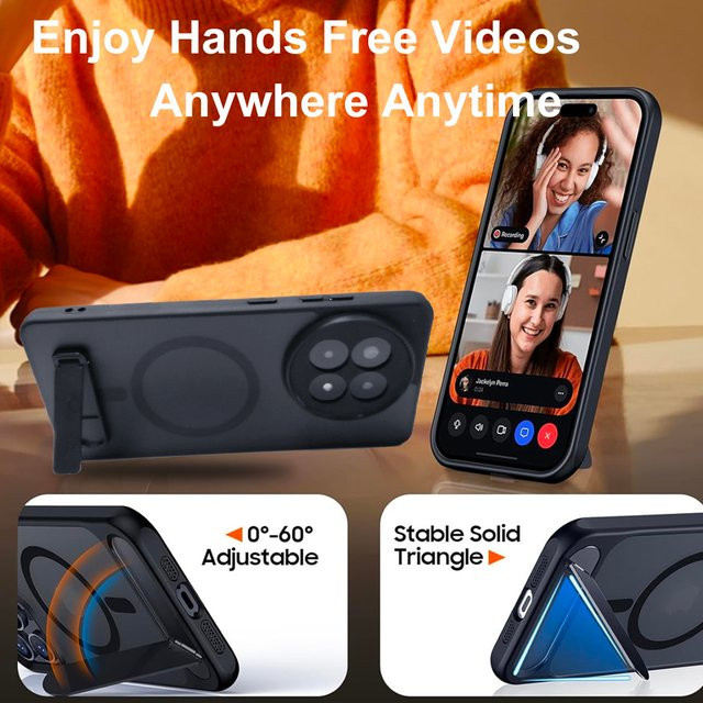 UYUXIO Magnetische Handyhülle mit Ständer für OnePlus 13 15 13T 13s 13R Ace 5 PRO Nord CE5 Ultra in Schwarz - Bild 1