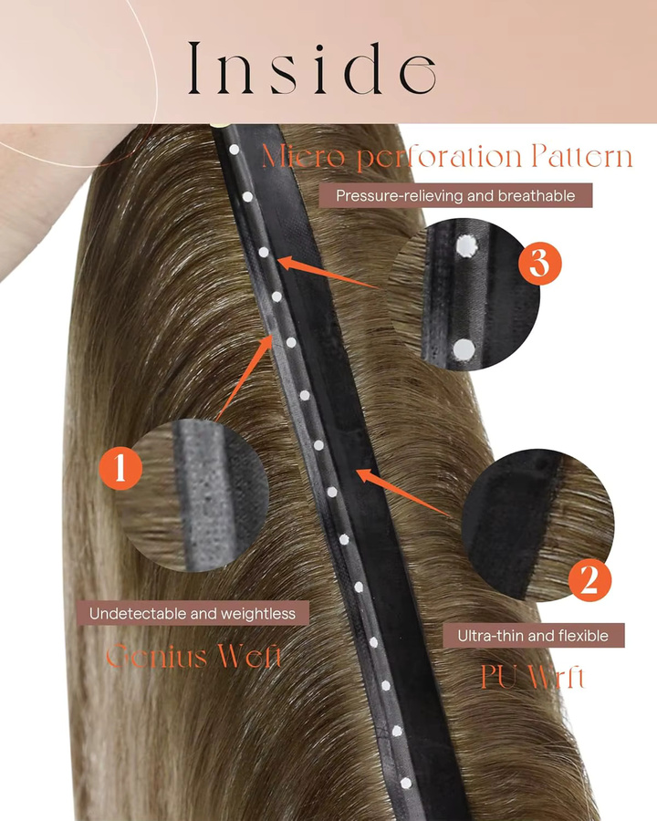 VeSunny Haarverlängerungen Balayage Genius, Echthaar, gerade, Mikroperlen - Bild 4