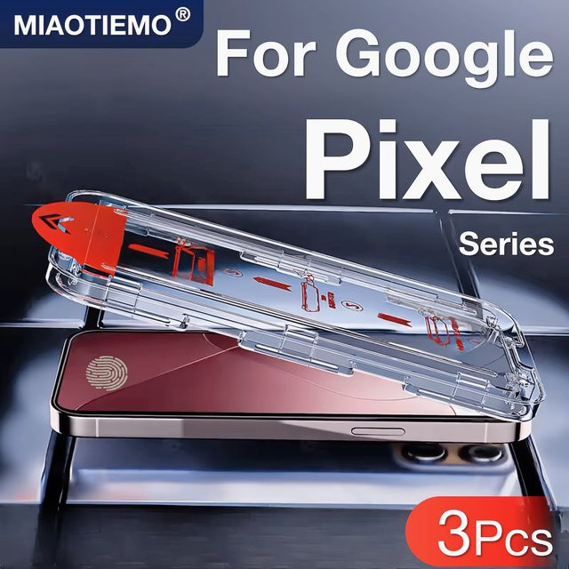 3er-Pack Displayschutzfolie aus gehärtetem Glas für Google Pixel 6 7 8 9 Pro XL 8a 10 Pro XL, transparent, fingerabdruckresistent - Bild 1