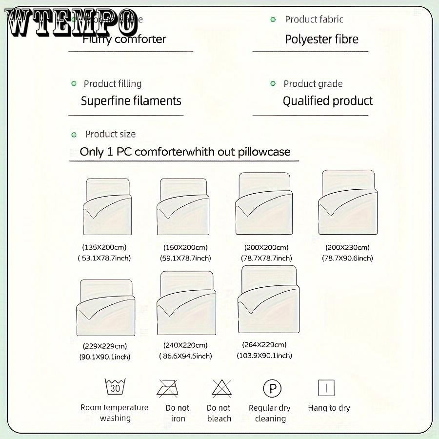 WTEMPO Steppdecke und Lammfelldecke Set für alle vier Jahreszeiten, beflockt und schwer, B/B: 150 x 200 cm, 2 kg - Bild 3
