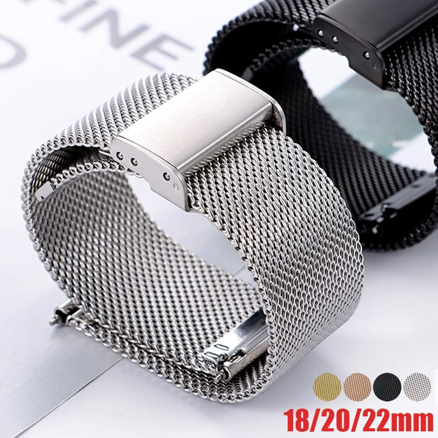 HQstrap Uhrenarmband Milanaise, Edelstahl, Silber, Unisex - Bild 1