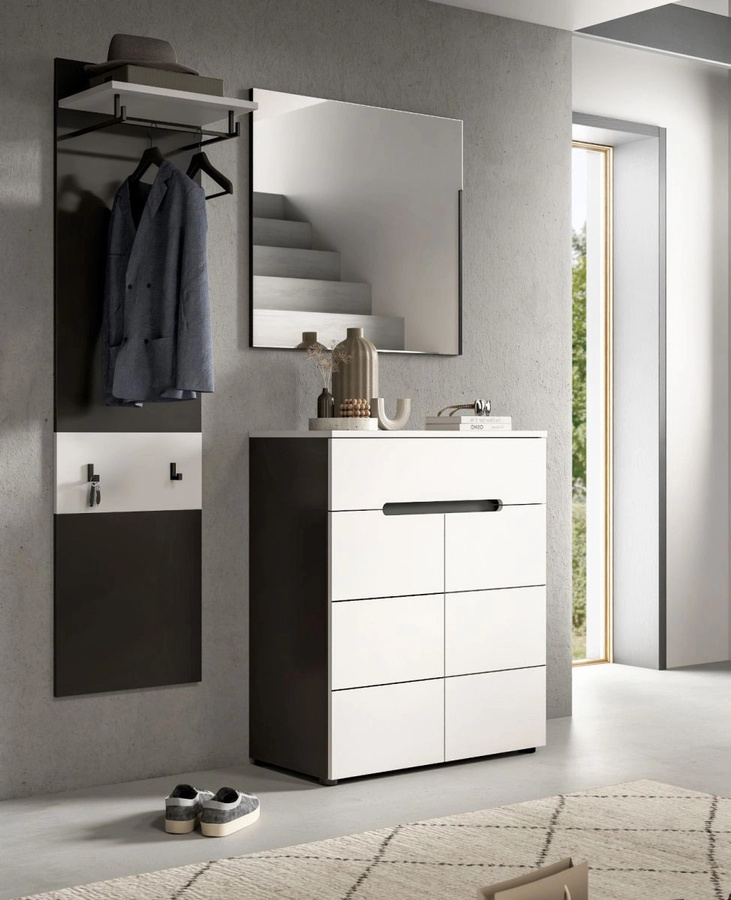 Inn.Furn Garderoben-Set Cooper 3-teilig in Weiß und Grau, Breite: 140 cm - Bild 3