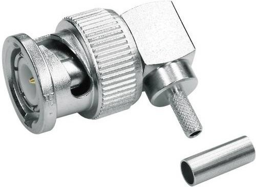 Telegärtner BNC-Steckverbinder Stecker gewinkelt 50 Ohm Silber - Bild 1