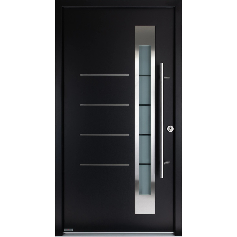 Splendoor Haustür Thermospace Berlin RC2 in Schwarz-Weiß mit Glaseinsatz, B: 100 cm, H: 210 cm, Anschlag Rechts - Bild 2