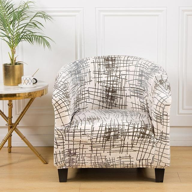 Dehnbarer Sesselbezug mit Blumendruck aus Spandex in Multicolour für deinen Sessel oder Couchüberwurf - Bild 1
