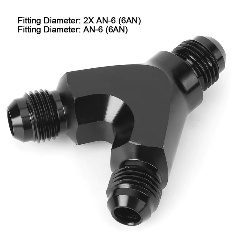YOSOO 3-Wege-Adapter Y-Typ aus Aluminiumlegierung in Schwarz mit 6AN-Anschluss auf 2x 6AN-Stecker - Bild 3