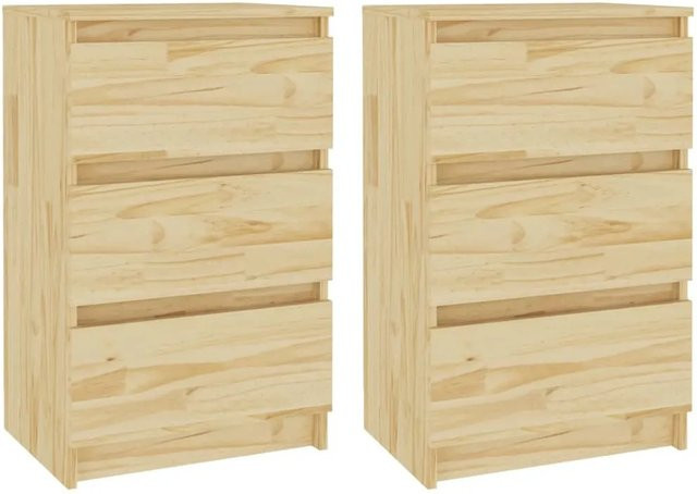 vidaXL Nachttische Set aus Kiefer-Massivholz in Braun, 2 Stück, B/T/H: 40 x 29,5 x 64 cm - Bild 1