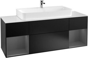 V&B Finion Waschtischunterschrank mit Wandbeleuchtung, Anthrazit lackiert, Breite: 160 cm, Höhe: 50,1 cm, Tiefe: 50,1 cm - Bild 1