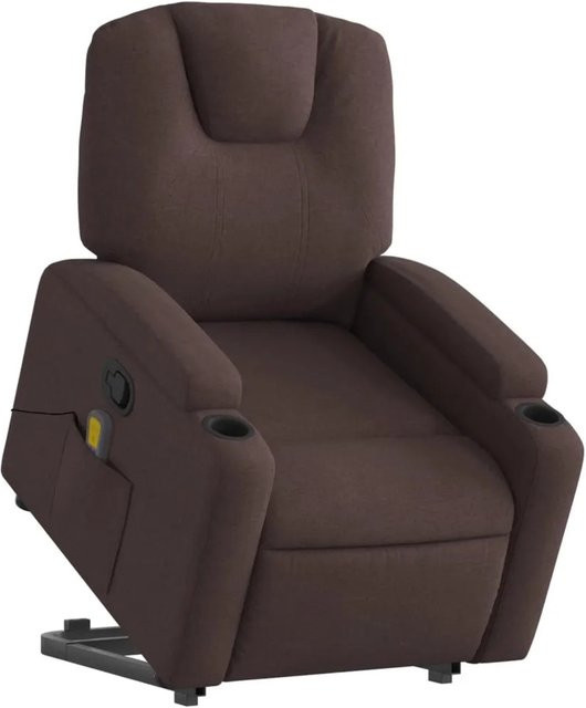 vidaXL Massagesessel mit Aufstehhilfe in Dunkelbraun aus Stoff und Metall - Bild 1