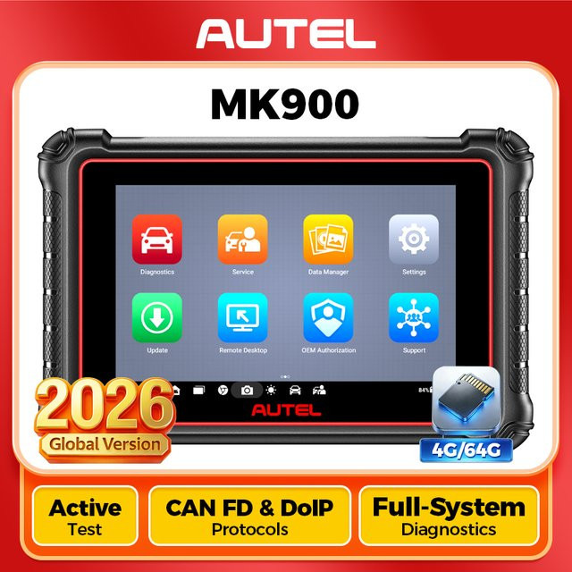 Autel MaxiCheck MK900 OBD2-Scanner in Schwarz mit bidirektionaler Steuerung und umfassenden Systemdiagnosetools inklusive DoIP und CAN-Upgrade - Bild 1