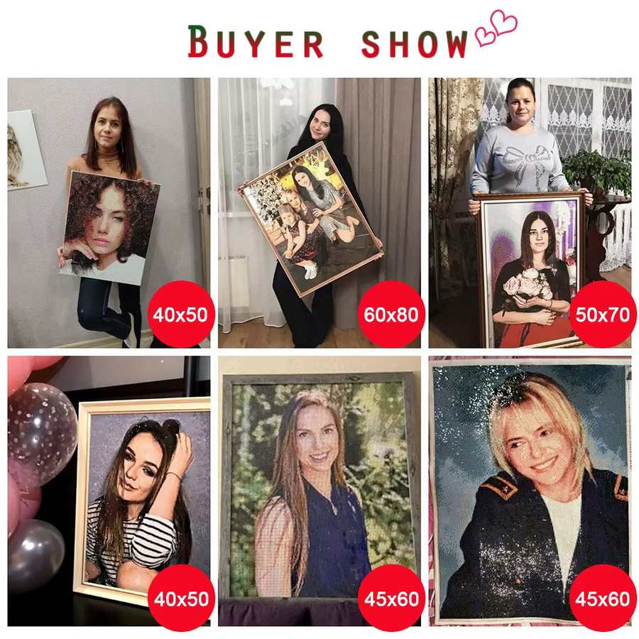 Evershine Personalisiertes 5D-Diamantgemälde mit eigenem Foto als individuelles Diamantmosaik in Mehrfarbig - Bild 4