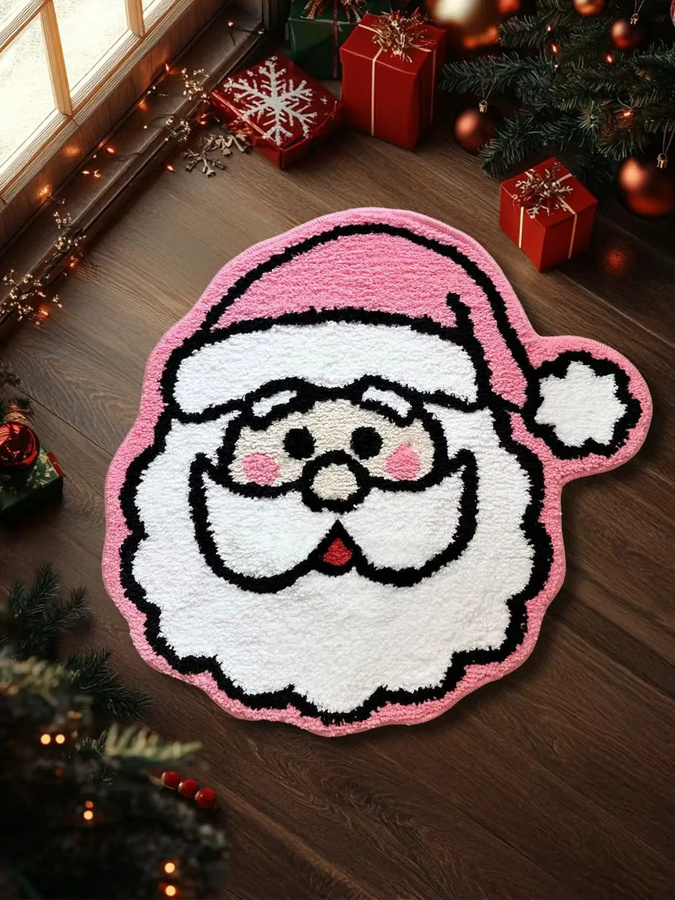 VIKAMA Weihnachtsmann Weihnachtsbaum Teppich, rutschfeste und saugfähige Fußmatte in Multicolour, B/T: 60 x 40 cm - Bild 3