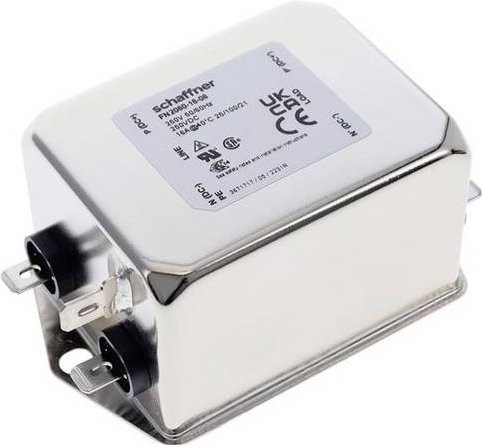 Schaffner FN2060-16-06 Entstörfilter 250 V/AC 16A 0.65 mH Farbe Silber B/T/H: 40.3 x 49.8 x 64.8 mm - Bild 1