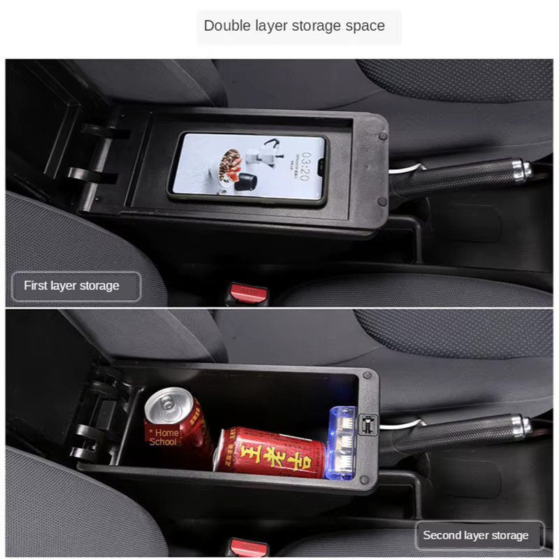 Auto Armlehne mit Ablagebox für Peugeot 307 und Peugeot 307 CC Cabrio in Schwarz von HuangZM - Bild 6