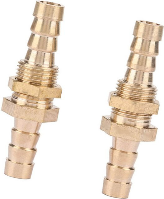Neoglint 2er Set Schlauchverbinder aus Messing in Gold, Barb Messing Schott Rohr Fitting Koppler Stecker Adapter mit 10 mm Anschluss - Bild 1