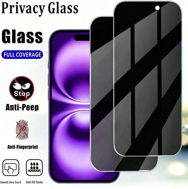 ZMZE 2er-Pack Anti-Spionage Vollbild-Displayschutzfolie aus mattiertem Panzerglas für iPhone 17 16 15 14 13 12 11 Pro Max Plus Air 17e - Bild 1