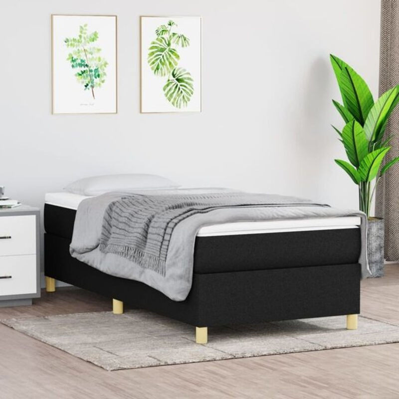 vidaxl Polsterbett in Schwarz aus Stoff und Holzwerkstoff, B/T/H: 80 x 200 x 35 cm - Bild 1
