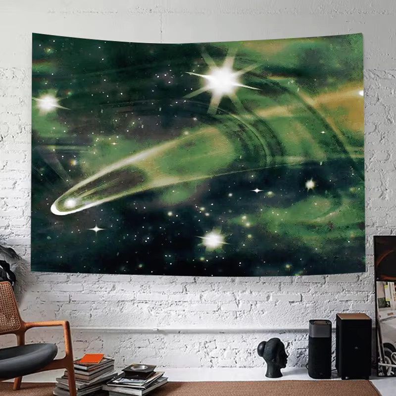 VIKAMA Cosmic Aurora Wandbehang mit Sternenhimmel und Nebula Gradient in Multicolour, B: 60 cm, H: 40 cm - Bild 2
