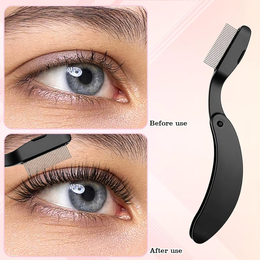 2 faltbare Wimpernkämme, Wimperntrenner und Wimperntusche-Werkzeug - Bild 3