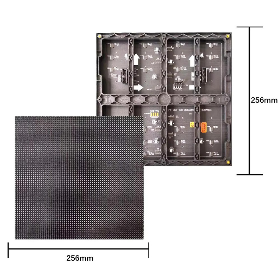 MUEN LED P4 LED-Displaymodul für Innenräume, SMD2121 RGB, Vollfarbig, Schwarz, B/H: 256 x 256 mm, 64 x 64 Pixel, 32 Scan - Bild 3