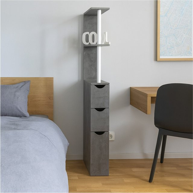 HTI-Line Nischenregal Thekla L Wandmontage Grau Matt B/T/H: 33,0 x 15,0 x 136,0 cm - Bild 1