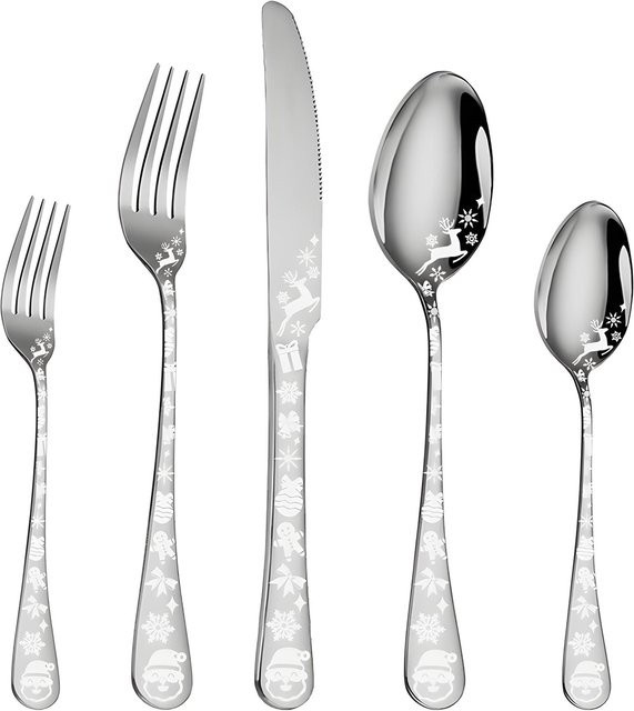 40-teiliges Edelstahl Besteckset von aimo in Gold und Silber für 5 Personen mit poliertem Finish - Bild 1
