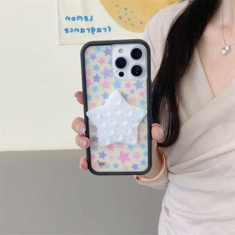 Wildflower Stickeez Handyhülle mit Star Sucker für iPhone 17, 16, 15, 14, 13, 12 Pro Max Plus in White Multicolour - Bild 4