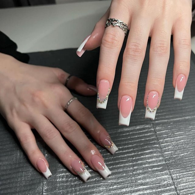 YADORNOS Künstliche Nägel, quadratisch, Glitzernd, Strass, 24 Stück, Damen - Bild 1