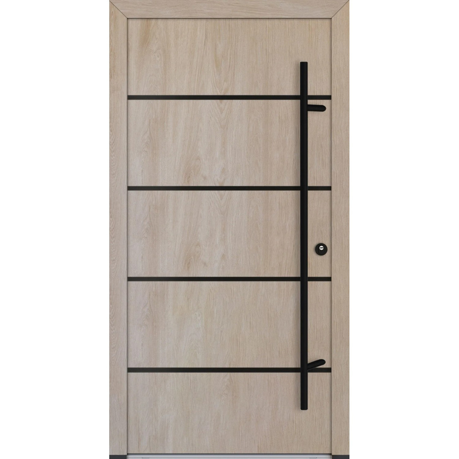 FM Türen Innenbeschläge Set AS68 Modell 22 in Turner-Eiche mit Stahlbeschlägen, Rechts, B: 100 cm, H: 210 cm - Bild 2