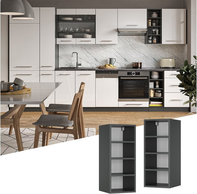 Vicco Hängeschrank Fame-Line Küchenschrank Anthrazit Breite: 30 cm, Höhe: 72 cm, Tiefe: 30 cm - Bild 1