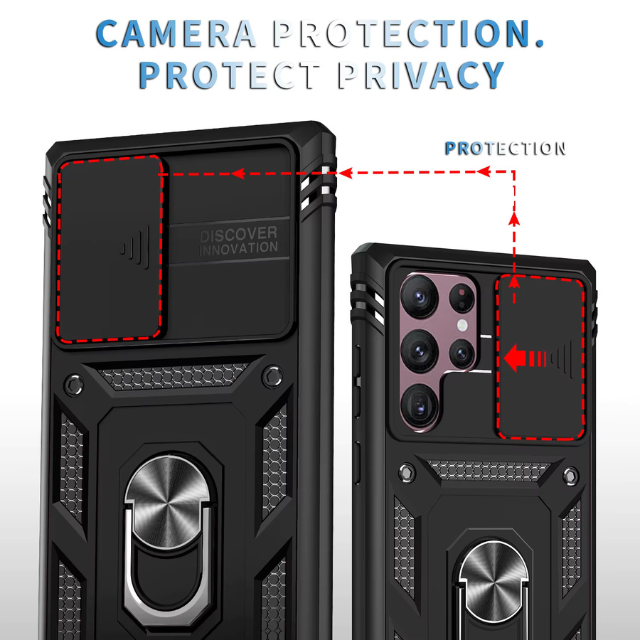 Robuste Slide-Kamerahülle für Samsung Galaxy S24 Ultra, S24 Plus, S24, S23 Ultra und S23 mit 360 Grad drehbarem Ständer und Abdeckung - Bild 6